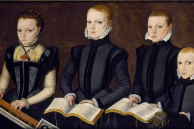 Unidentified Elizabethan Children Making Music by the Master of the Countess of Warwick