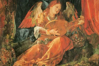 A mural frgament by Albrecht Dürer from the Rosary altarpiece, Germany