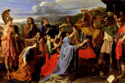 Coriolan supplié par sa famille by Nicolas Poussin