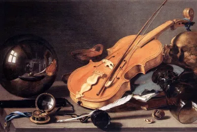 Vanitas with Violin and Glass Ball by Pieter Claesz