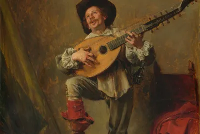 Soldier Playing the Theorbo by Ernest Meissonier
