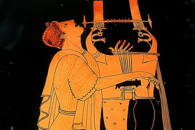 Terracotta amphora attributed to the Berlin Painter
