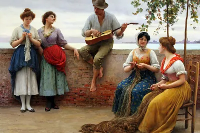 The Serenade by Eugene de Blaas