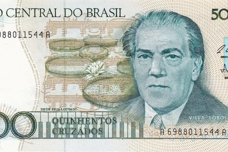 Villa-Lobos on a 500 Brazilian cruzados banknote