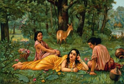 Shakuntala Patralekhan by Raja Ravi Varma

