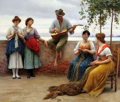 The Serenade by Eugene de Blaas

