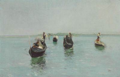 Venetian Gondoliers by Robert Frederick Blum

