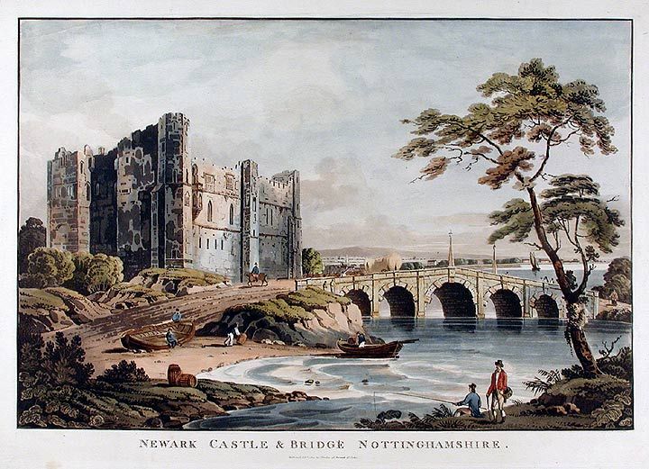 Newark Castle and Bridge published by J.Deeley