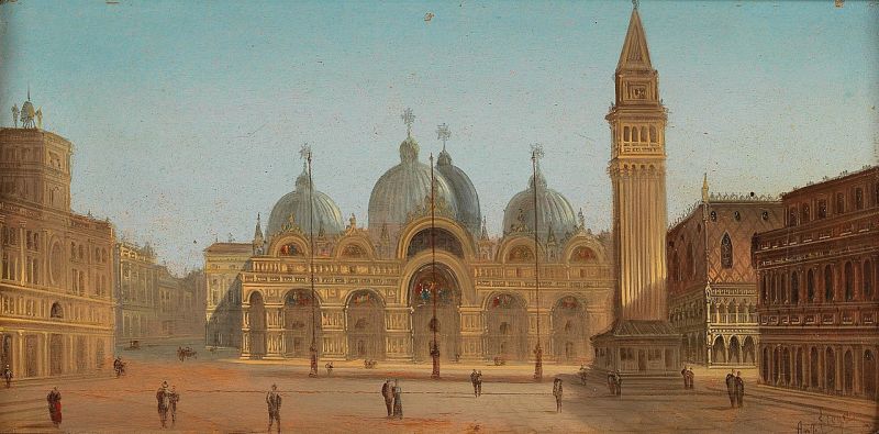 St Mark’s Square and St. Mark’s Basilica by August von Siegen