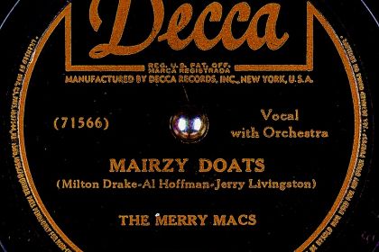 Mairzy Doats lyrics inspired by 15th century nursery rhyme 